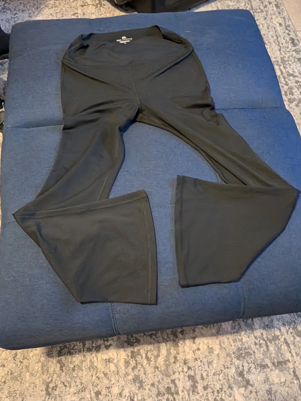 90 Degree By Reflex Black Crossover Flare Leggings